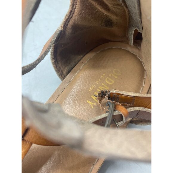 Old navy shoes sandals flats zipper toe strap adjustable straps brown 9 READ - Picture 5 of 7